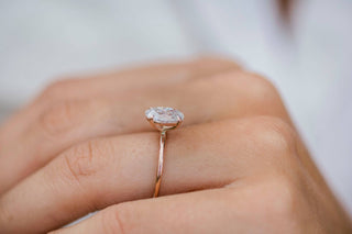 1.85CT Oval Cut Moissanite Solitaire Engagement Ring in 14K Rose Gold - ELITE CARAT