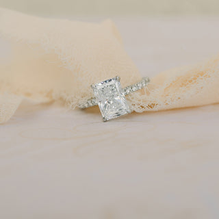 2.0CT Radiant Cut Moissanite Classic Pave Diamond Engagement Ring - ELITE CARAT