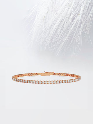 Pulsera de diamantes de moissanita de corte redondo para mujer