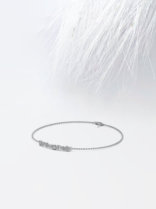 Pulsera de moissanita con diamantes en forma de diamante de 1,83 ct en oro blanco