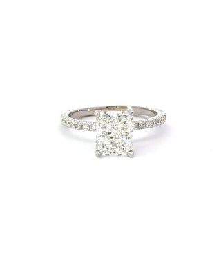 1.51-3.51 CT Radiant CVD Diamond Pave Setting Engagement Ring