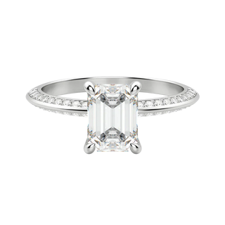 Bague de fiançailles solitaire en diamant et émeraude moissanite de 1,60 ct