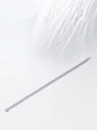 Bracelet tennis en or blanc avec diamants et moissanite à taille ovale pour elle