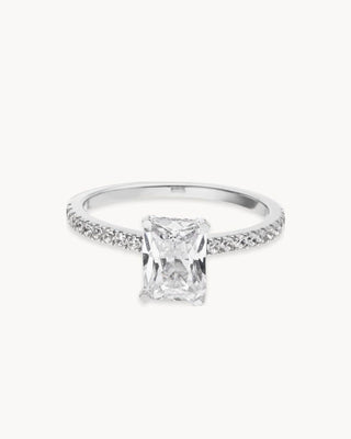 1.50 I 2.50 I 3.50 CT Radiant Cut CVD Diamond Pave Setting Engagement Ring