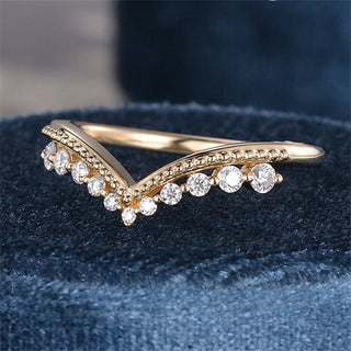 Round Brilliant Cut Half Eternity Curved Wedding Band