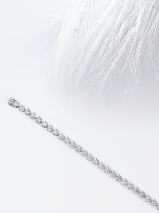 Pulsera de tenis con diamantes redondos y moissanita de 10,71 ct en oro blanco