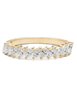 0.65 TCW Marquise CVD Diamond Half Eternity Wedding Band