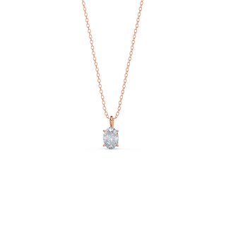 Collier solitaire en moissanite ovale en or massif