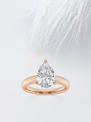 Bague de fiançailles en diamant moissanite en forme de poire de 2,0 ct pour femme avec monture solitaire