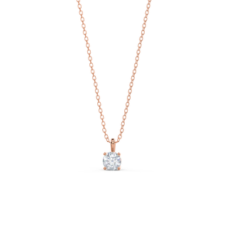 Collier solitaire rond en moissanite en or massif