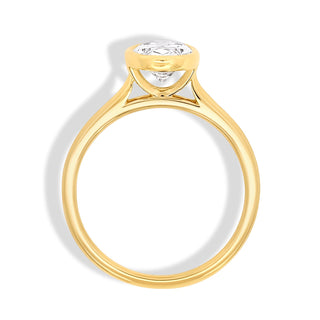 Bague de fiançailles avec lunette en diamant ovale CVD de 1,56 à 3,50 ct