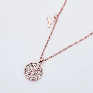 Collier avec diamants et moissanite en forme de lettre « Y » pour femme