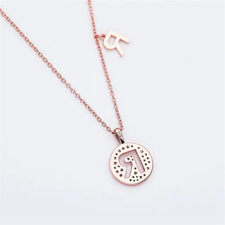 Collier avec diamants et moissanite en forme de lettre « R » pour femme