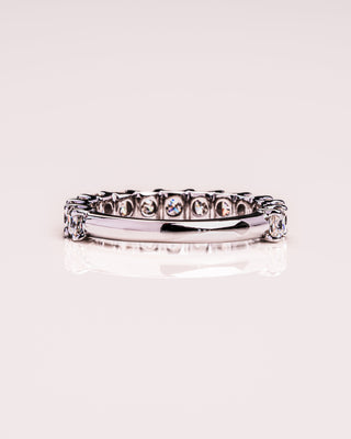 2.8 CT Princess Shaped Half Eternity Moissanite Wedding Band