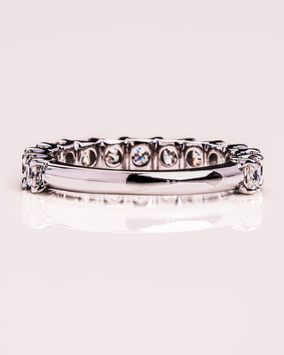 2.80 TCW Princess CVD Diamond Half Eternity Wedding Band