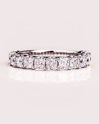 2.80 TCW Princess CVD Diamond Half Eternity Wedding Band