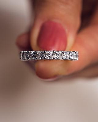 2.80 TCW Princess CVD Diamond Half Eternity Wedding Band