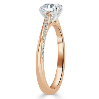 Bague de fiançailles solitaire moissanite taille Asscher 0,75 CT