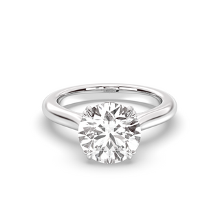 Bague de fiançailles avec solitaire en diamant rond de 1,50 à 3,50 ct