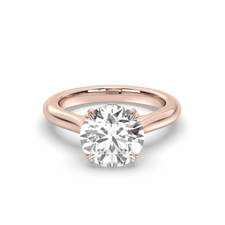 Bague de fiançailles avec solitaire en diamant rond de 1,50 à 3,50 ct