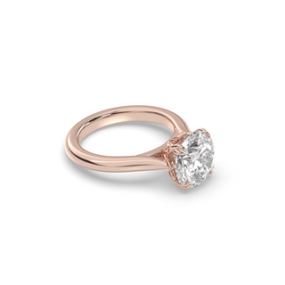 Bague de fiançailles avec solitaire en diamant rond de 1,50 à 3,50 ct