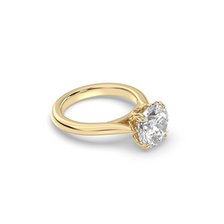 Bague de fiançailles avec solitaire en diamant rond de 1,50 à 3,50 ct