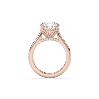 Bague de fiançailles avec solitaire en diamant rond de 1,50 à 3,50 ct