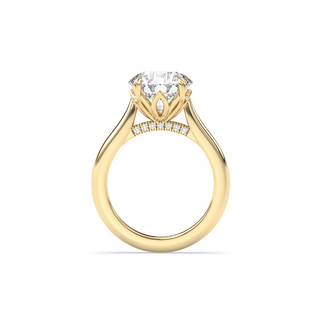 Bague de fiançailles avec solitaire en diamant rond de 1,50 à 3,50 ct