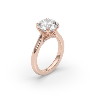 Bague de fiançailles avec solitaire en diamant rond de 1,50 à 3,50 ct