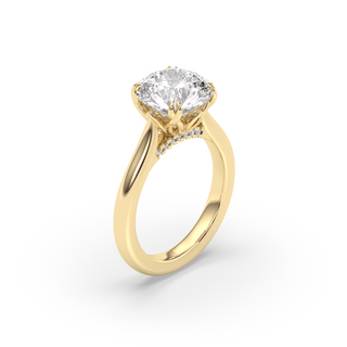 Bague de fiançailles avec solitaire en diamant rond de 1,50 à 3,50 ct