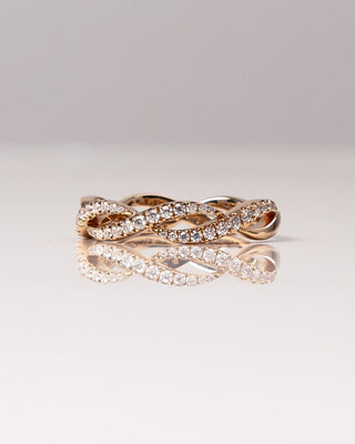 0.54 TCW Round CVD Diamond Twisted Wedding Band