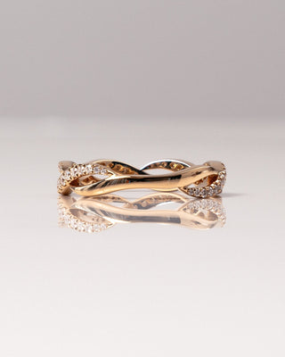 0.54 TCW Round CVD Diamond Twisted Wedding Band