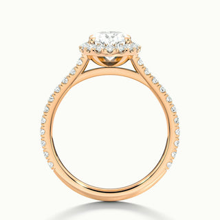 Bague de fiançailles avec diamants taille ovale et moissanite pavée de 1,50 ct