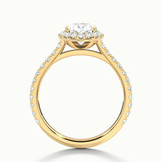 Bague de fiançailles avec diamants taille ovale et moissanite pavée de 1,50 ct