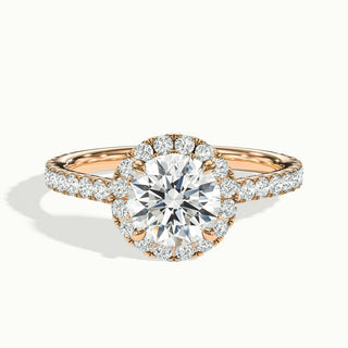 Bague de fiançailles en moissanite avec diamant halo taille ronde de 1,50 ct