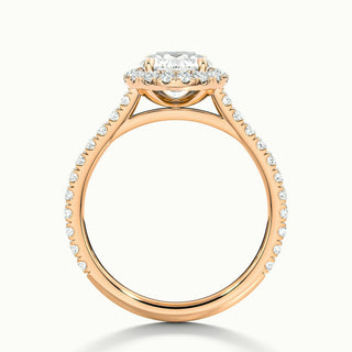 Bague de fiançailles en moissanite avec diamant halo taille ronde de 1,50 ct