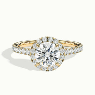 1.50CT Round Cut Halo Diamond Moissanite Engagement Ring