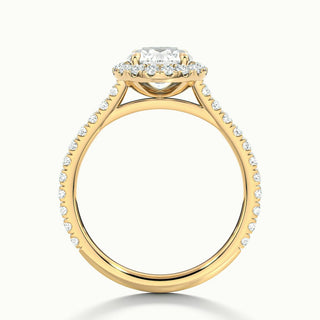 Bague de fiançailles en moissanite avec diamant halo taille ronde de 1,50 ct