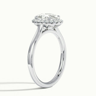 1.50CT Oval Cut Diamond Halo Moissanite Engagement Ring