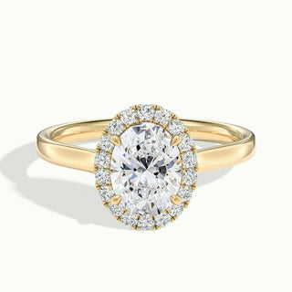 Bague de fiançailles avec diamant taille ovale et moissanite de 1,50 ct