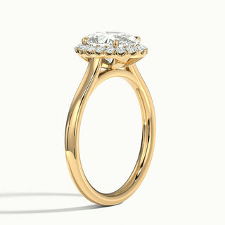 Bague de fiançailles avec diamant taille ovale et moissanite de 1,50 ct