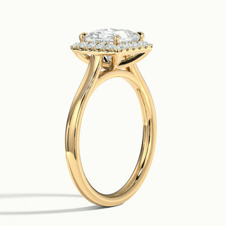 Bague de fiançailles en moissanite avec halo de diamants taille princesse de 1,50 ct