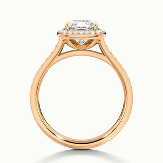 Bague de fiançailles en moissanite avec diamants taille coussin sertis en canal pavé de 1,50 ct