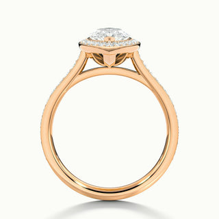 Bague de fiançailles en moissanite halo sertie de diamants taille marquise de 2,0 ct