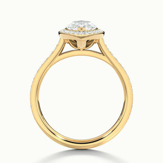 Bague de fiançailles en moissanite halo sertie de diamants taille marquise de 2,0 ct