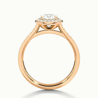 Bague de fiançailles en diamants à taille ovale sertis en canal pavés de moissanite de 2,0 ct