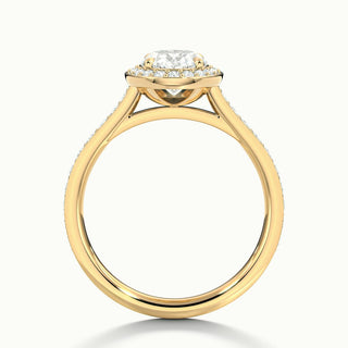 Bague de fiançailles en diamants à taille ovale sertis en canal pavés de moissanite de 2,0 ct