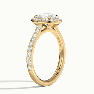 Bague de fiançailles en diamants à taille ovale sertis en canal pavés de moissanite de 2,0 ct