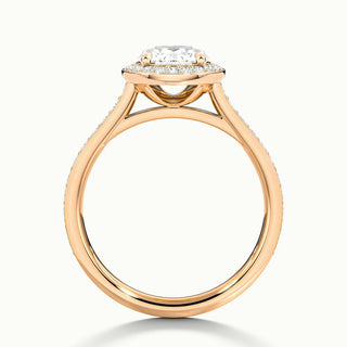 Bague de fiançailles avec diamant halo serti canal et moissanite à taille ronde de 2,0 ct