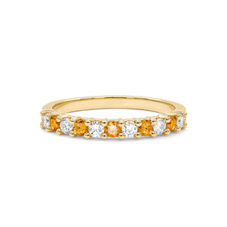 Bague de fiançailles avec diamant citrine rond de 0,90 ct et pierre de naissance de novembre